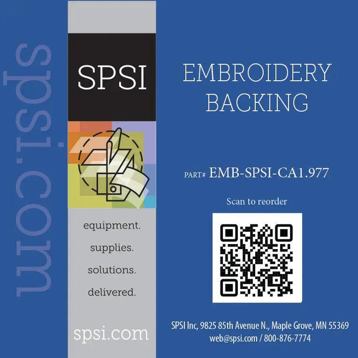 Embroidery Cutaway1.9oz White 7" x 7" 500ct (#620)